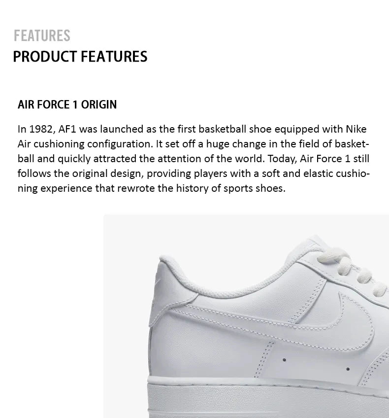 Originale Nike-sko til mænd og kvinder, nye AIR FORCE 1 skatersko, klassiske mode-AF1 fritidssko DD8959-100