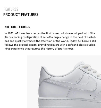 Originale Nike-sko til mænd og kvinder, nye AIR FORCE 1 skatersko, klassiske mode-AF1 fritidssko DD8959-100