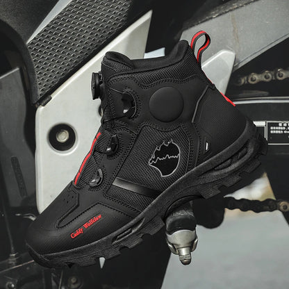 Bottes de moto imperméables pour hommes, chaussures de cyclisme pour Motocross, course de moto tout-terrain, Anti-chute, équipement respirant doux
