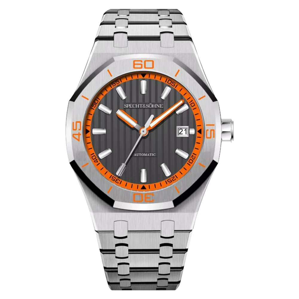 New Luxury Specht & Söhne Automatic Mechanical Watches Japan 8215 Movt Stainless Steel Watch Sapphire Crystal Waterproof 40MM