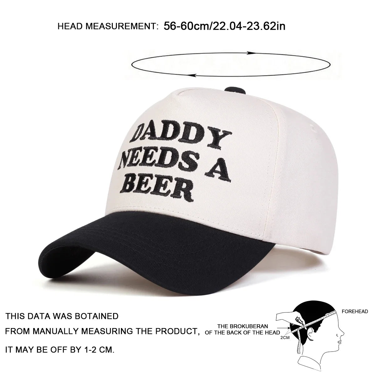 Czapki z daszkiem unisex z haftem „DADDY NEEDS A BEER” – wiosna, jesień, na świeżym powietrzu, regulowane, codzienne, czapki chroniące przed słońcem, czapki sportowe