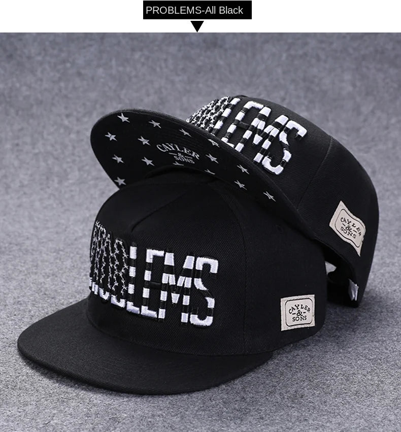 Baseballcap mit flachem Schirm, Buchstabenstickerei für Herren, vielseitig kombinierbar, Damen-Sommer-Hip-Hop-Hut, Outdoor-Sonnenschutz, verstellbare Schirmmütze