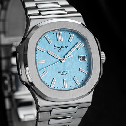 Reloj de hombre Sugess automático mecánico, movimiento Miyota 9015, esfera MOP, luminoso, resistente al agua 5bar, brazalete de lujo S466