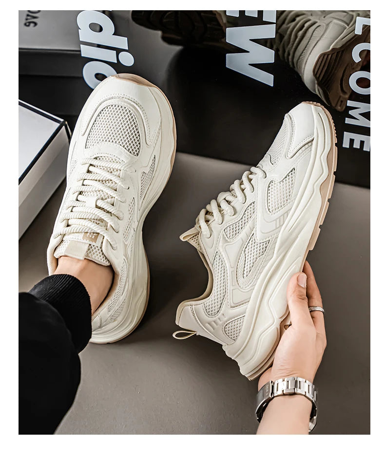 Ténis casuais de corrida para homem, primavera/verão, sola macia, antiderrapantes, respiráveis, para corrida ao ar livre, sapatos desportivos Joker para jovens