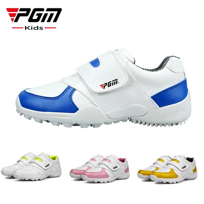 PGM Scarpe da golf per bambini e bambine, scarpe da ginnastica antiscivolo in pelle per l'outdoor, scarpe sportive per bambini XZ054