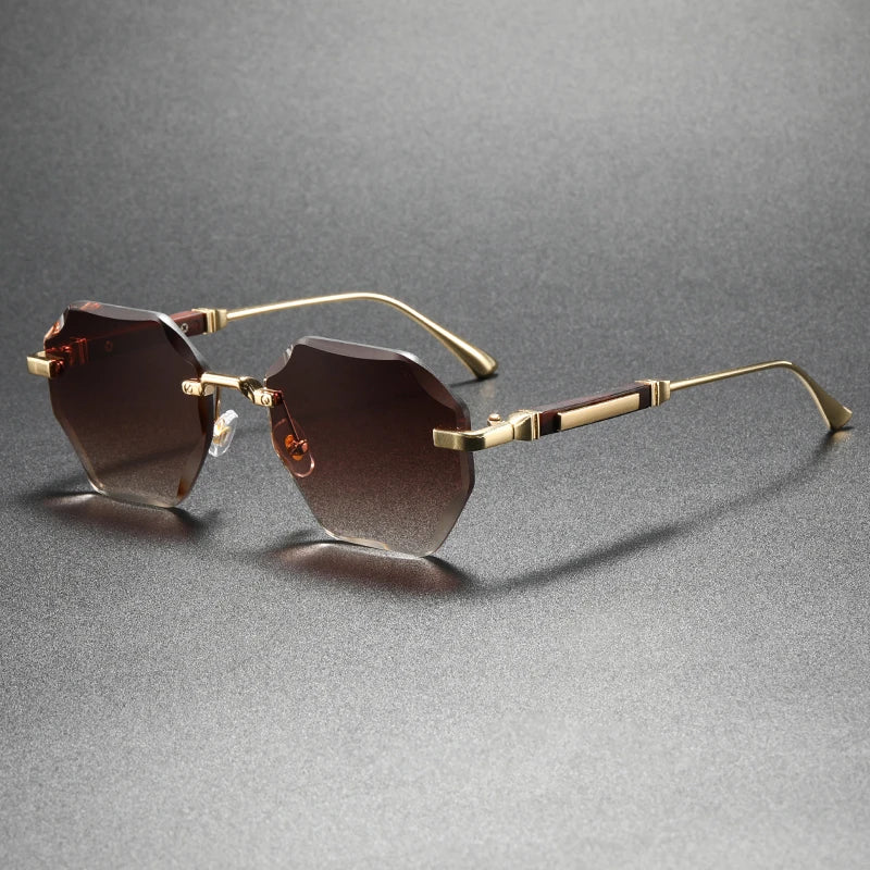 Trendy and Stylish Geometric UV-Protective Sunglasses - Fashionable Luxury Polygonal Gradient Sunglasses