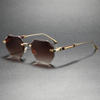 Trendy and Stylish Geometric UV-Protective Sunglasses - Fashionable Luxury Polygonal Gradient Sunglasses