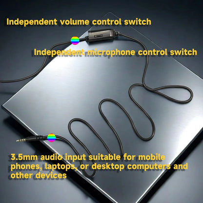 H4 Wired Headphones, PS4 Gaming Headphones, Computer Headphones, Music Headphones, Online Course and Conference Use, Birthday