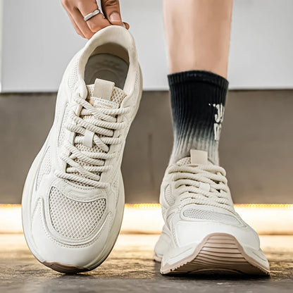 Ténis casuais de corrida para homem, primavera/verão, sola macia, antiderrapantes, respiráveis, para corrida ao ar livre, sapatos desportivos Joker para jovens