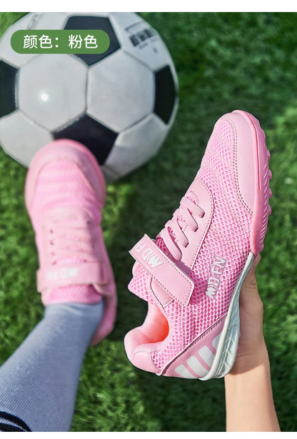 Personality Stylish And Comfortable Boys Girls Training Game Sneakers Indoor Outdoor Lawn Youth Student Soccer Shoes 29-39#
