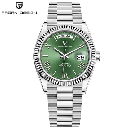 2026 New PAGANI DESIGN Enamel Dial DD36 Luxury Silver Gold Automatic Watch For Men AR Sapphire Crystal Mechanical Wristwatch Men