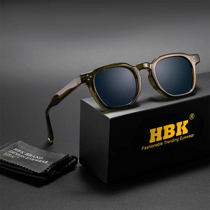 HBK Fashion Retro Men Sunglasses Classic Square Frame  Design Sun Glasses Women Outdoor Travel Party Business Festival Gift