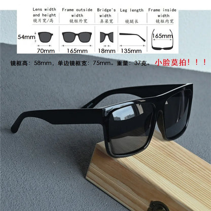 Vazrobe 165mm Oversized Black Polarized Sunglasses Men Large Huge Sun Glasses for Male Flat Top Steampunk Big Large Face