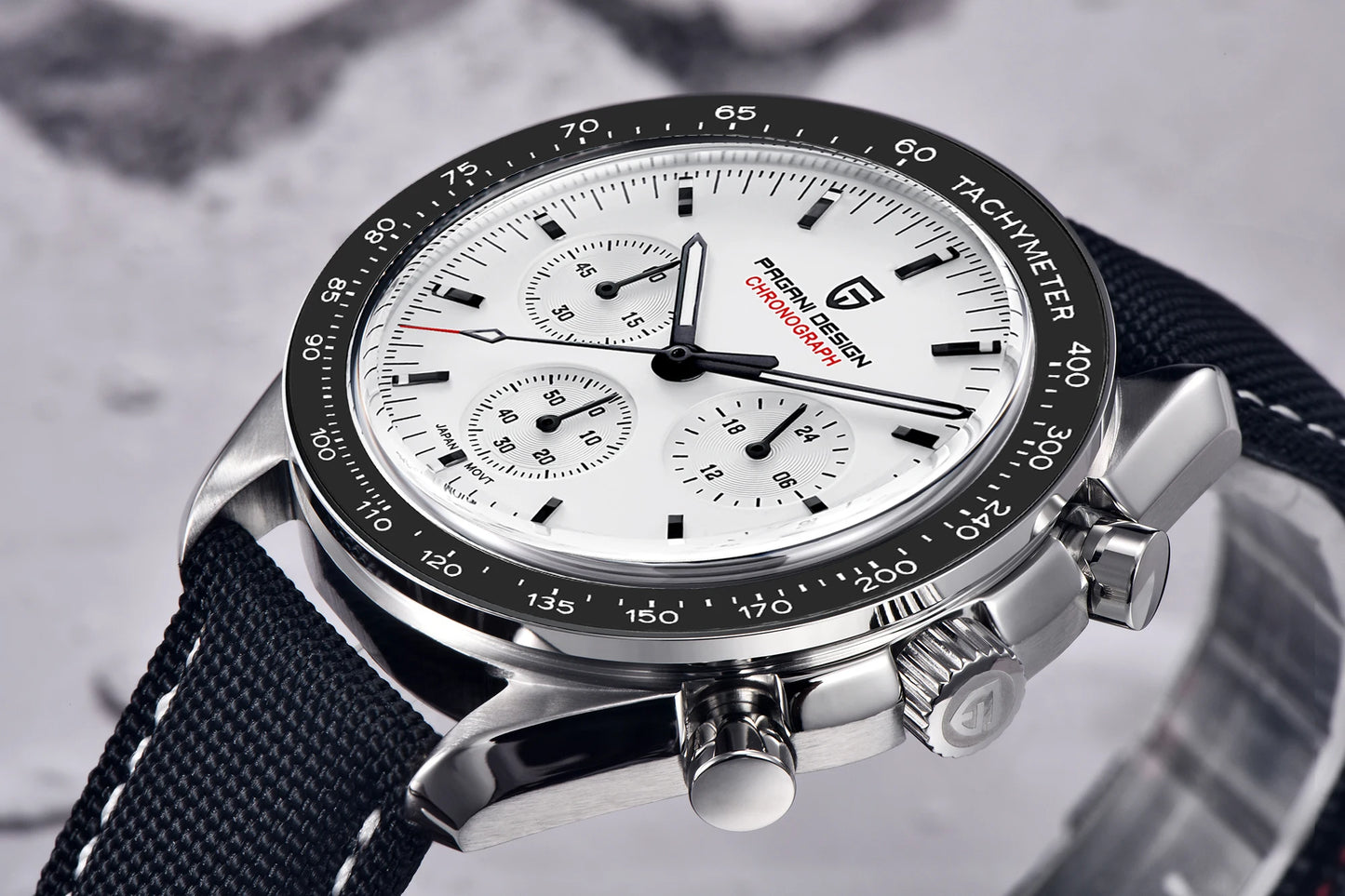 PAGANI DESIGN 2026 New Meteorite pattern dial Luxury Quartz Watch For Men Speed Sport Chronograph AR Sapphire crystal Wristwatch