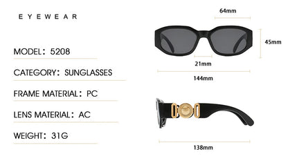 Vintage Square Luxury Small Frame Sunglasses Men Women Rectangle Brand Design Fashion Square Sun Glasses Shades Vintage Glasses