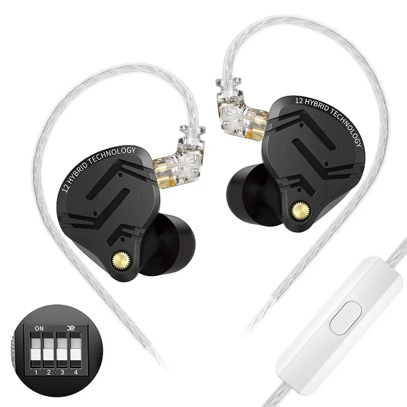 KZ-Écouteurs intra-auriculaires en métal ZS12 PRO X, 1esse + 5BA, HIFI hybride, basse, moniteur, casque, musique, sport, suppression du bruit, casque, nouveauté