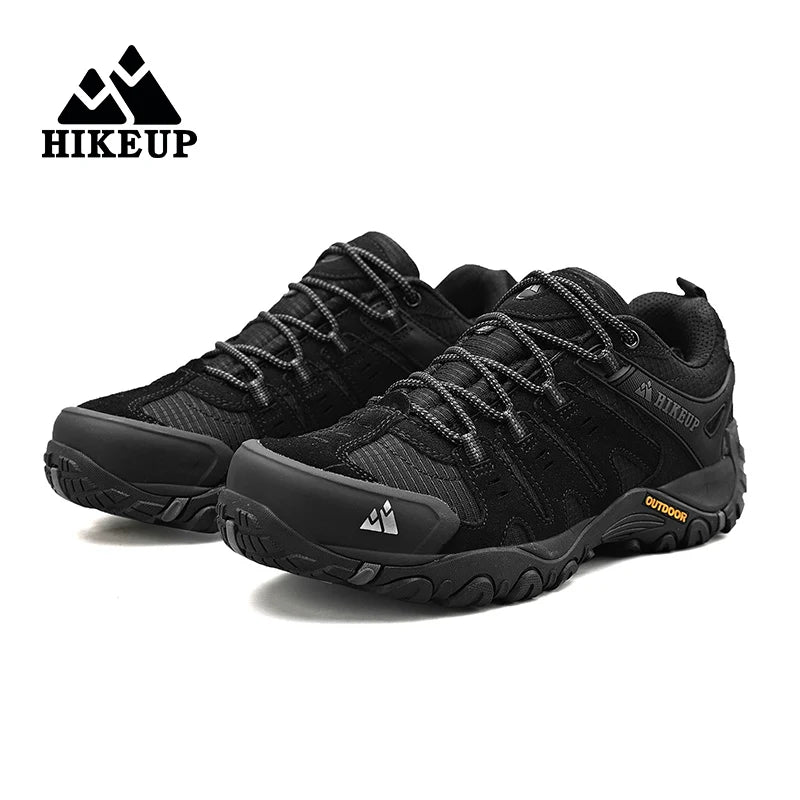 HIKEUP-Chaussures de randonnée en cuir suédé pour homme, baskets d'extérieur résistantes à l'usure, trekking, marche, chasse
