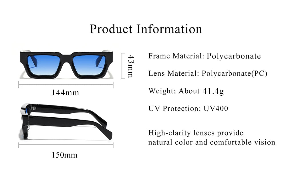 Ruiao 2026 fashion black small rectangular thick frame sunglasses for men and women rectangular summer wear shades