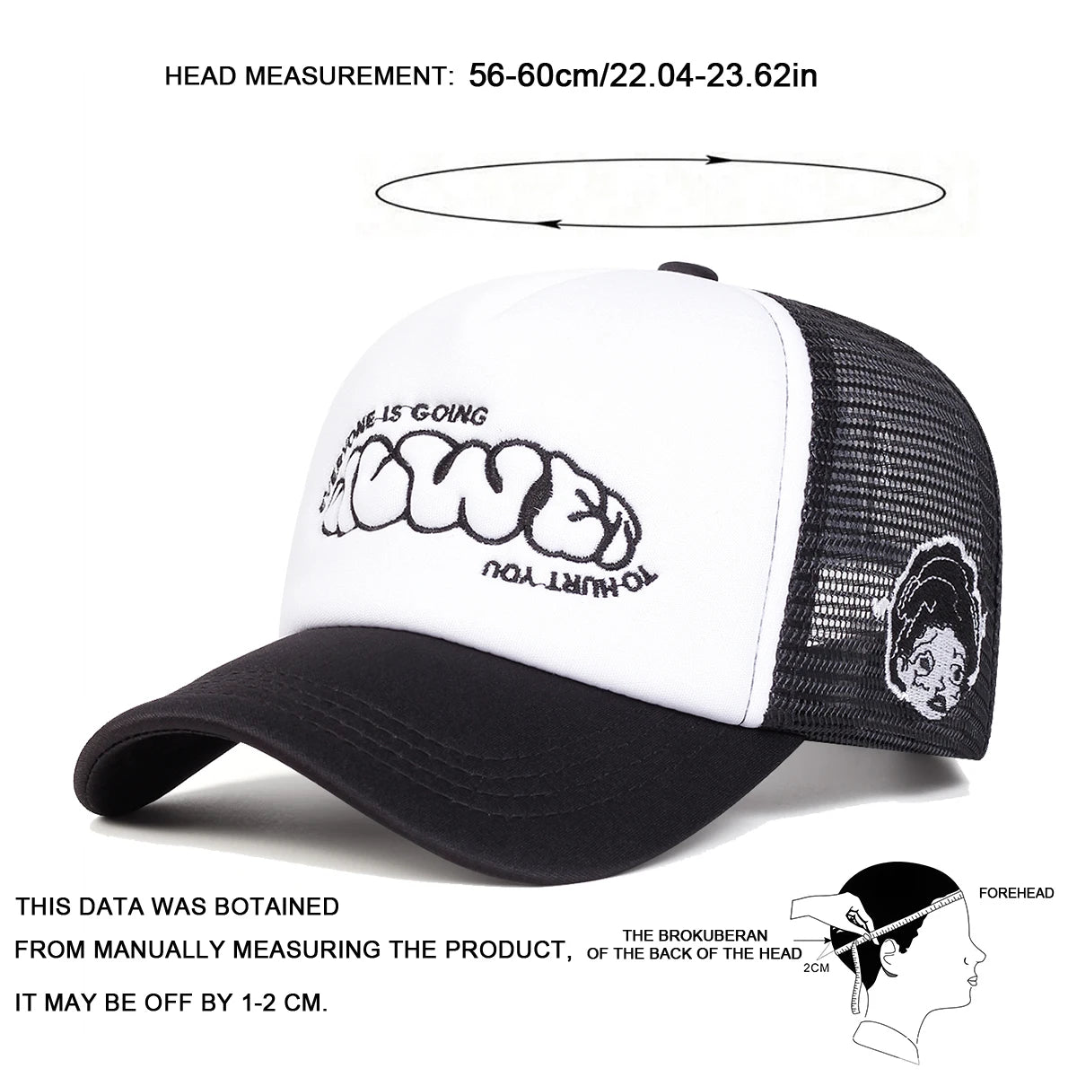 Unisex EVERYONE IS GOING Bogstavbroderi Baseball-netkasketter Forår/sommer Udendørs Justerbare fritidskasketter Dad Hat Solbeskyttelseskasket