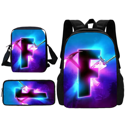Popular Game FortniteS Child School Backpack With Shoulder Bag Pencil Bags School Bags for Boys Girls Best Gift
