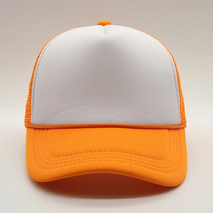 5 panel Trucker Caps Men Women Plain Blank Foam Mesh Baseball Cap With Rope Summer Breathable Outdoor Sport Sun Visor Hats
