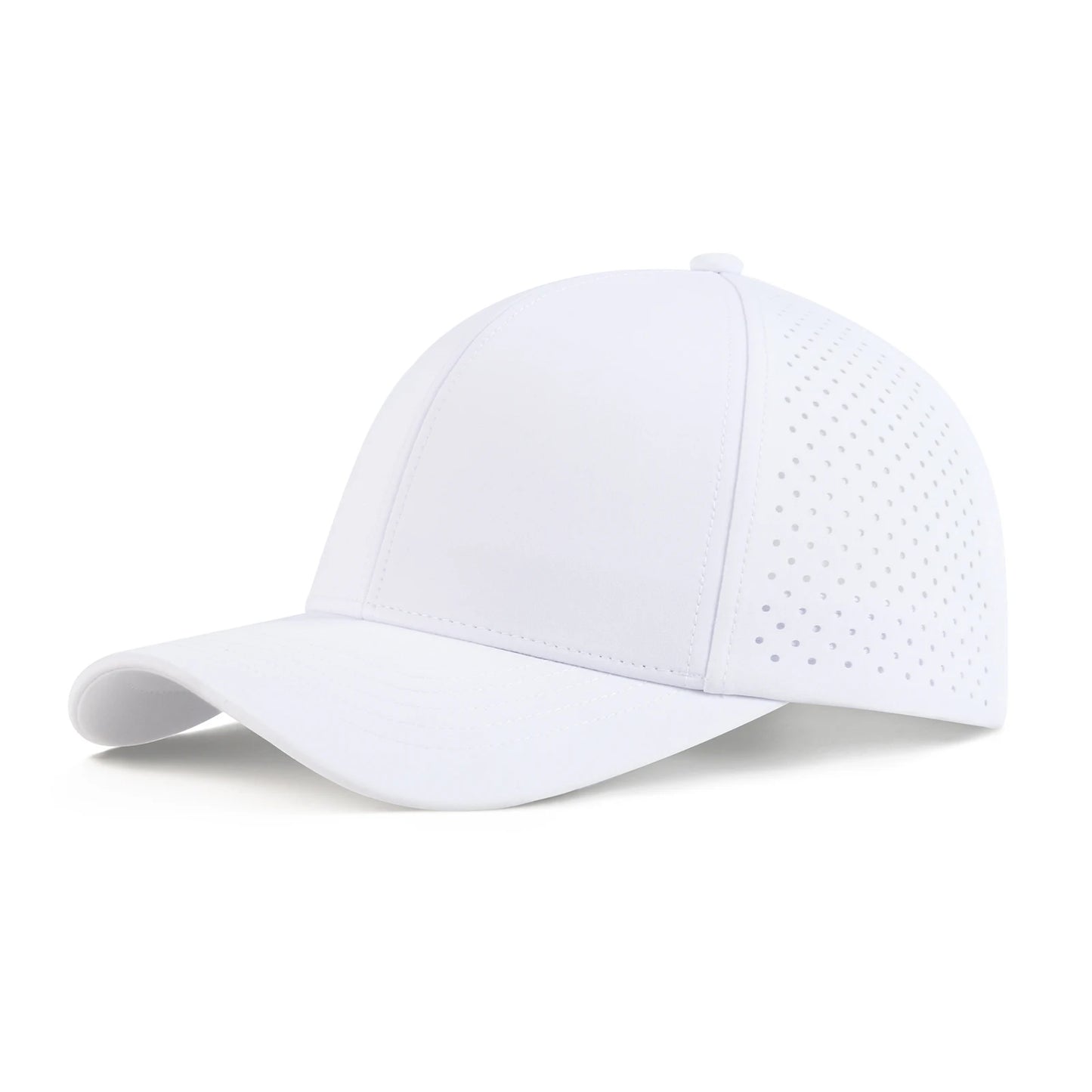 VOBOOM Men Quick Dry Baseball Cap Laser Cut Mesh Ball Curved Brim Snapback Hat Outdoor Running Travel Black Hat