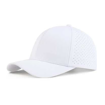 VOBOOM Men Quick Dry Baseball Cap Laser Cut Mesh Ball Curved Brim Snapback Hat Outdoor Running Travel Black Hat