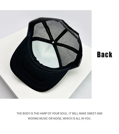 American Style Cruise Printed Anime New Letter Mesh Trucker Caps Sunshade Breathable Baseball Hats Men Women Versatile Fashion