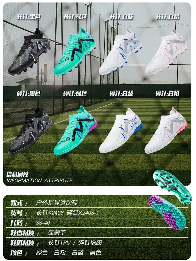 Oversized-Fußballschuhe für Jugendliche und Kinder, komfortables flexibles Design, stabile rutschhemmende Performance für Outdoor-Feldsportarten
