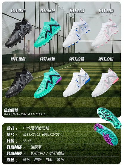 Oversized-Fußballschuhe für Jugendliche und Kinder, komfortables flexibles Design, stabile rutschhemmende Performance für Outdoor-Feldsportarten