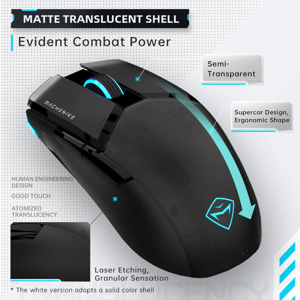 Rato Gaming com Fio Machenike M7Pro USB Instant A825 12800DPI 1000Hz 7 Botões 65g RGB para Portátil e PC