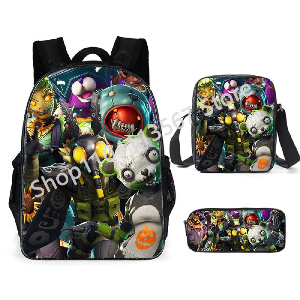 Fortnite Kids 3pcs Backpack Set Women Backpacks Office Stationary for Teenage Girls Boys Laptop Backpack Casual Travel Rucksack