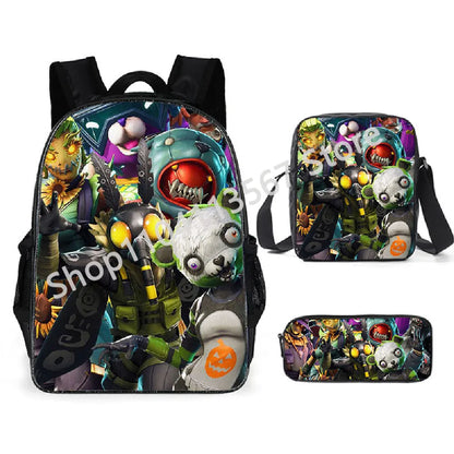 Fortnite Kids 3pcs Backpack Set Women Backpacks Office Stationary for Teenage Girls Boys Laptop Backpack Casual Travel Rucksack