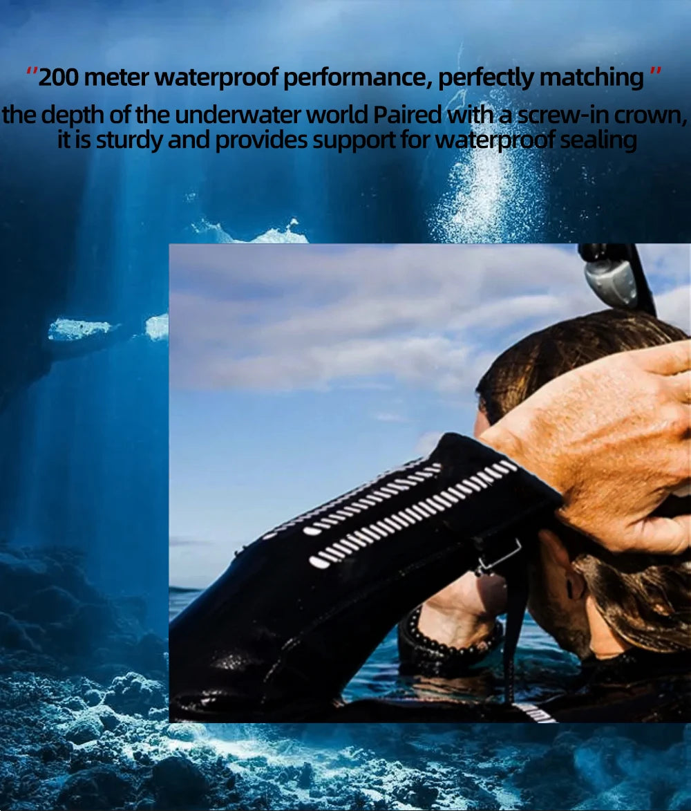 ADDIESDIVE Luxury Men's Diver Steel Watch 200m Waterproof Ceramic Bezel Analog Watch BGW9 Luminous Business Quartz Watch AD2040