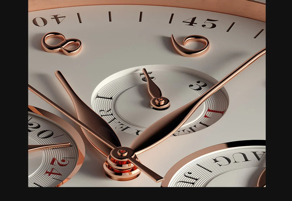Relógio masculino mecânico automático LOBINNI Luxury Brand Switzerland com calendário perpétuo, vidro de safira e mostrador multifunções L13019-8