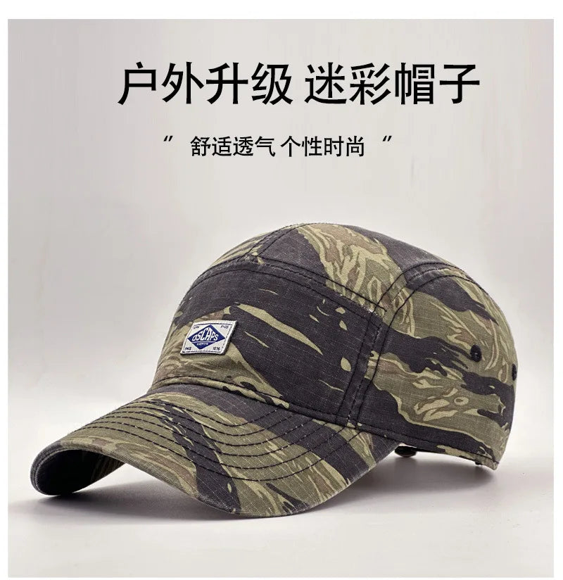 Cappellino da baseball con visiera corta in stile mimetico da lavoro per uomo e donna, cappellino unisex alla moda con visiera per la protezione dal sole all’aperto