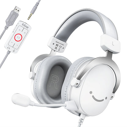 FIFINE – casque de jeu USB avec son Surround 7.1/prise 3.5mm/Microphone, casque filaire sur l'oreille pour PC PS4/5 Xbox Ampligame H9W