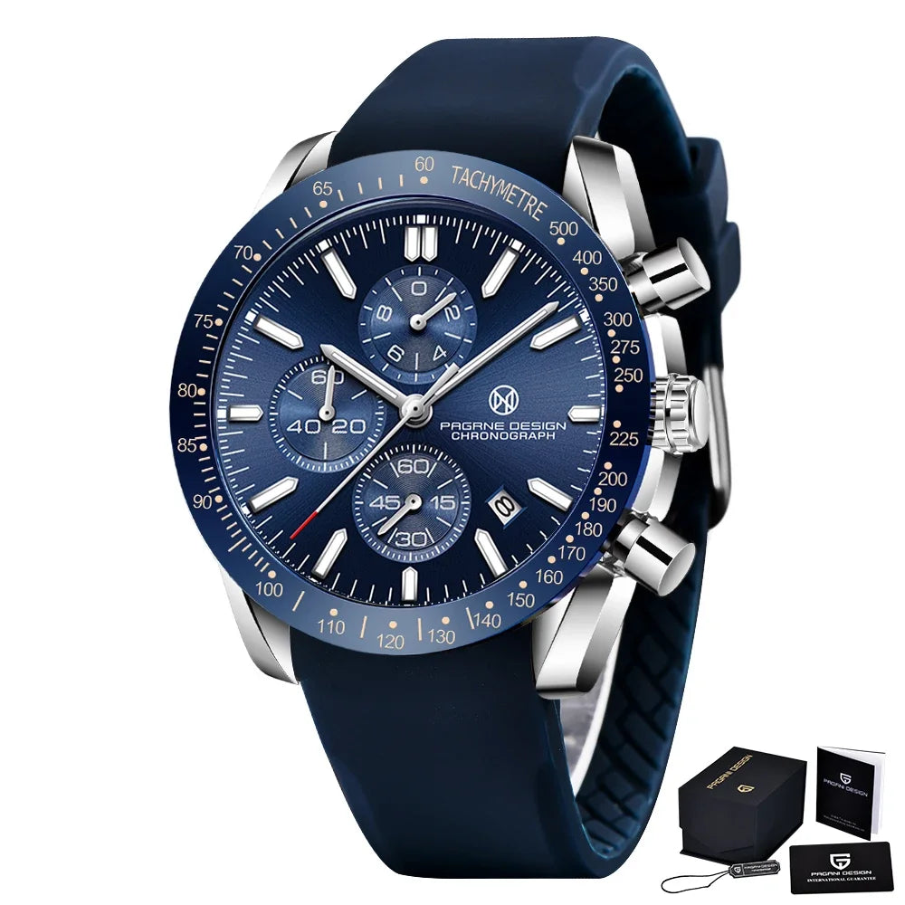 PAGANI DESIGN 45MM 2026 Herren-Quarzuhr 30M wasserdicht Luxus-Business Edelstahl Relogio Masculino 5140