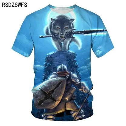 3D Fierce Animal Printed Men's Clothing Casual Fashion Wolf Pattern Short Sleeve Pullover Outdoor Daily Trend T-shirts For Men