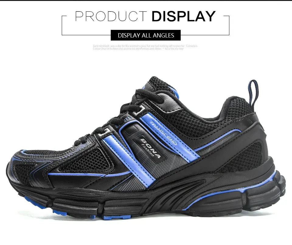 BONA 2023 New Designers Light Running Jogging Mesh Shoes Breathable Comfortable Men Sneakers Casual Outdoor Sport Shoes Man Mesh
