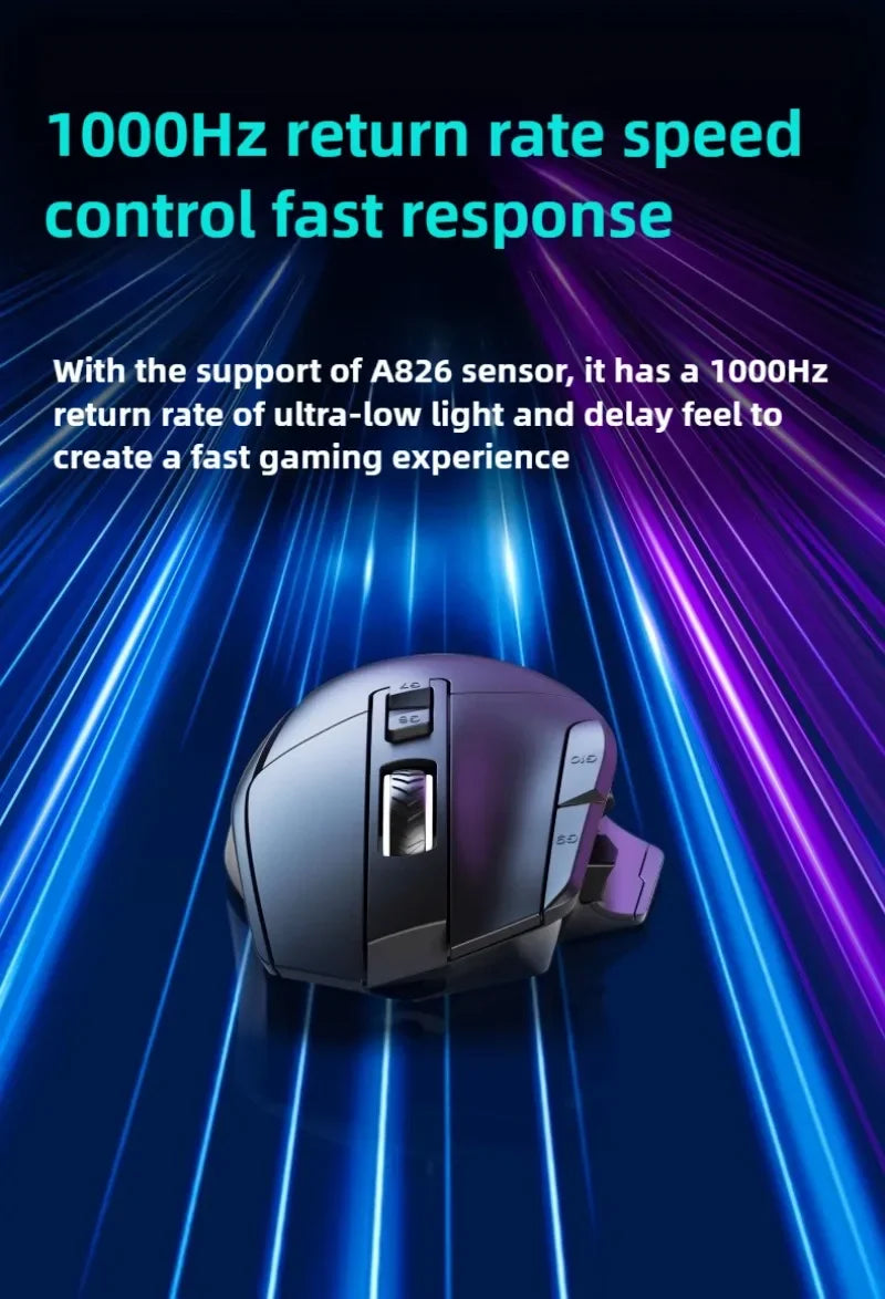 G2 Wired Gaming Mouse 12800DPI Ergonomics RGB Lighting Effect 1000Hz 7000FPS 9 Keys Macro Programming Mouse for Laptops Desktop