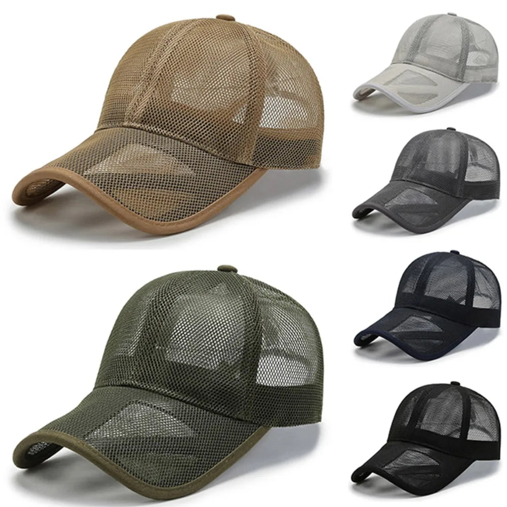 Breathable Sun Protection Caps Fashion Men Women Full Mesh Hats Summer Sunscreen Hats Sun Protection Caps Baseball Cap