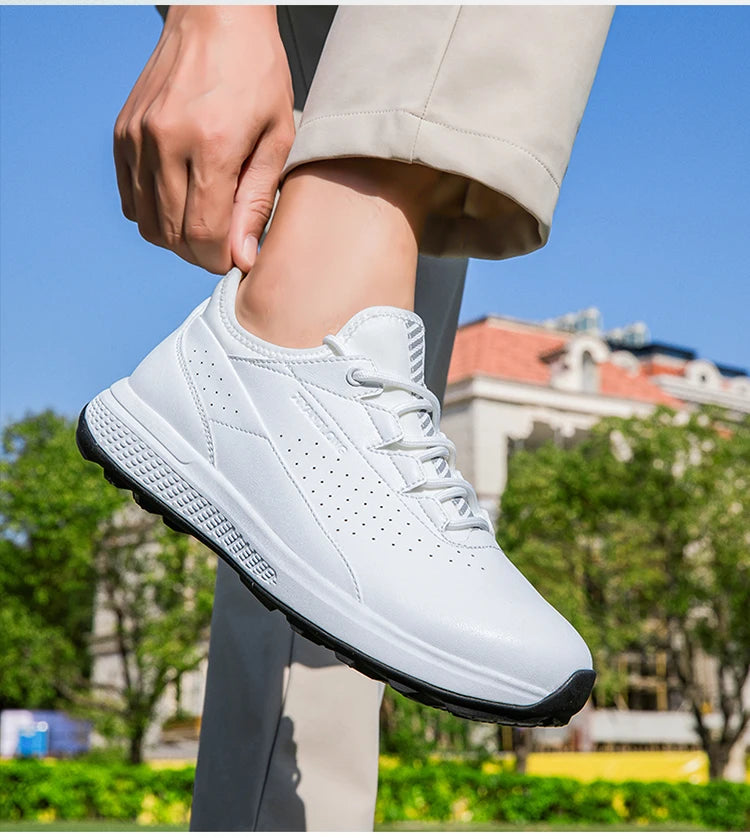 Zapatos deportivos de golf para hombre impermeables de cuero de alta calidad, zapatos deportivos para competición de golf, zapatos formales para campo de golf, zapatos de entrenamiento para hombre