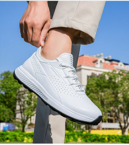 Zapatos deportivos de golf para hombre impermeables de cuero de alta calidad, zapatos deportivos para competición de golf, zapatos formales para campo de golf, zapatos de entrenamiento para hombre
