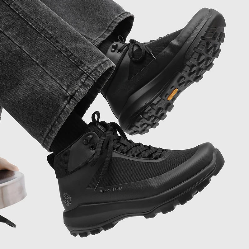 Chaussures de randonnée pour hommes, modèle montant, pour activités de plein air, antidérapantes, résistantes à l’usure, avec semelle épaisse, protection anti-choc pour les orteils, tissu en maille respirant, bottes