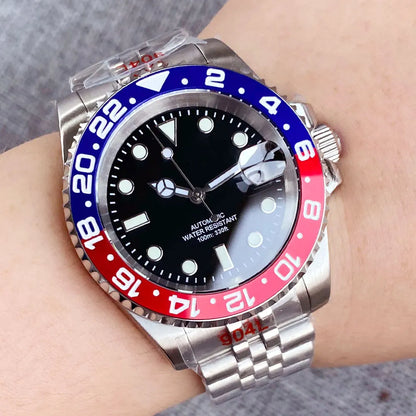 Reloj automático para hombre Miyota8215 resistente al agua 200m, reloj de buceo 40mm, movimiento mecánico, luminoso, correa Jubilee y hebilla Glide Lock