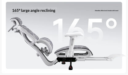 Silla de oficina de malla ergonómica con soporte lumbar ajustable, giratoria y reclinable, con reposacabezas y ruedas, para home office, oficina y gaming
