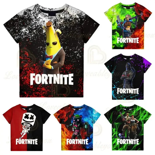 Battle Royale -T-paita Fortnite Victory T-paita lapsille, yläosat tytöille ja pojille, Harajuku-T-paidat, lasten 3D, 2025 UUSI DESIGN