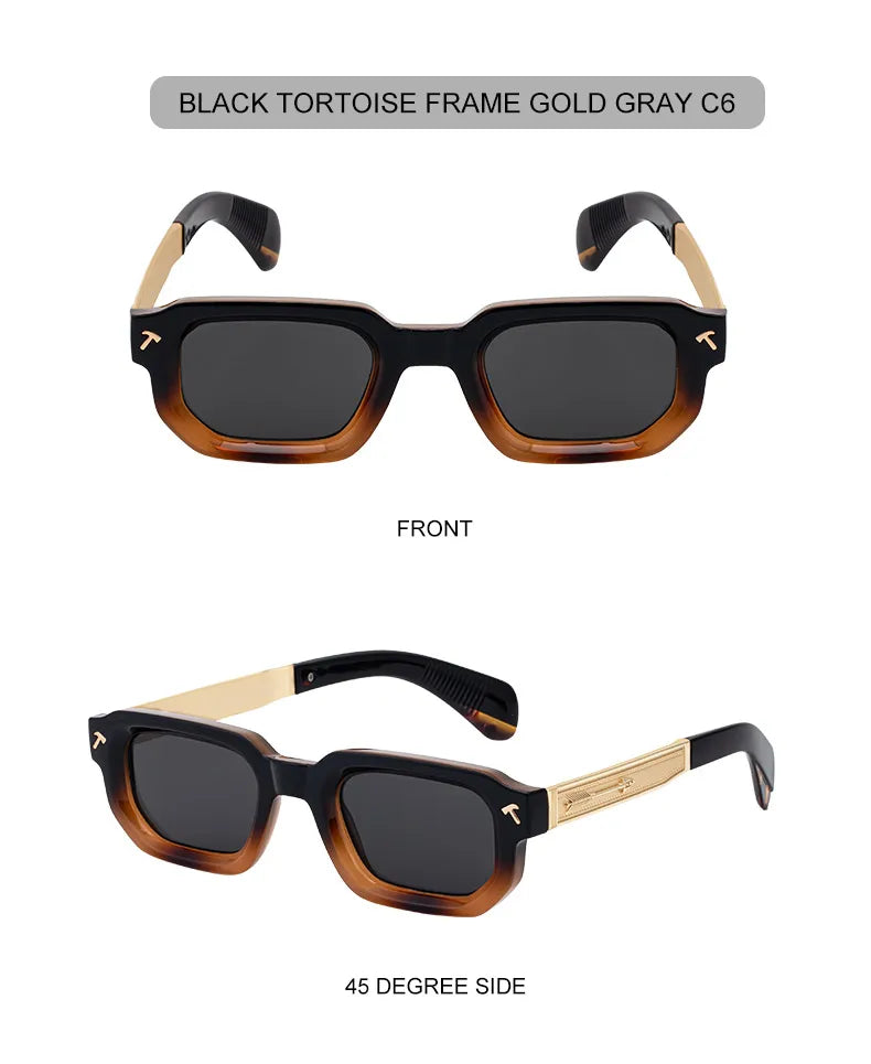 Polarized Square Punk Sunglasses Men 2026 Luxury Brand Classic Rectangle Sunglass UV400 Driving Eyewear Fashion Outdoor Shades