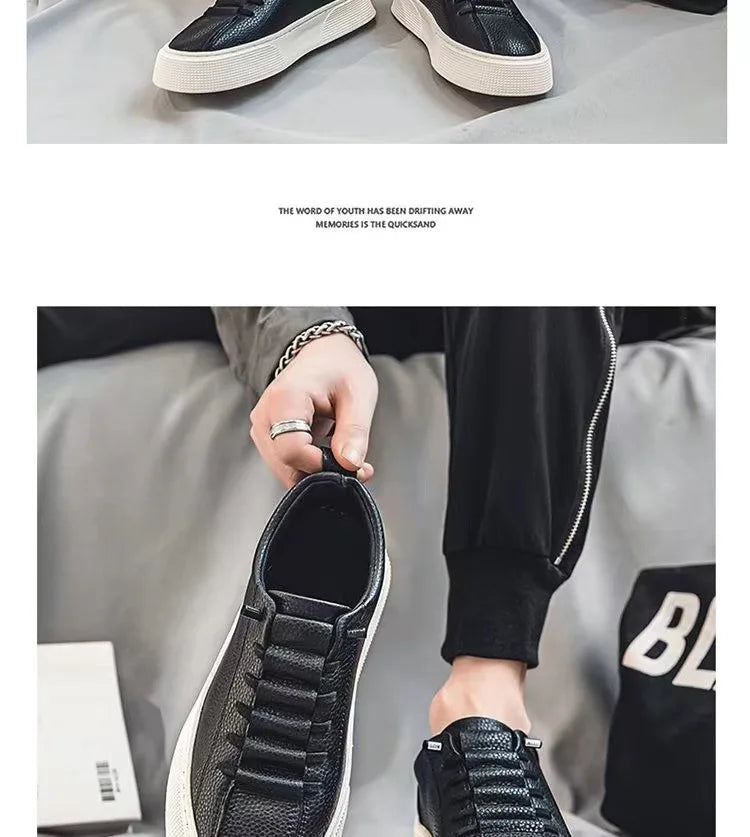 Heren sneakers, casual schoenen, heren platte schoenen, zapatillas hombre, lichtgewicht PU-leer, ademende schoenen, witte sportschoenen voor heren